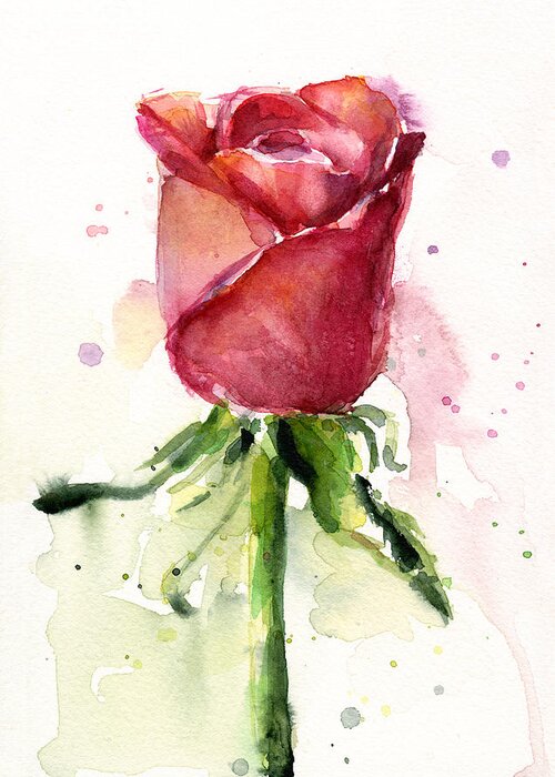 greeting card handpainted roses watercolor card abstract floral card handpainted cards blank card Rose card black border